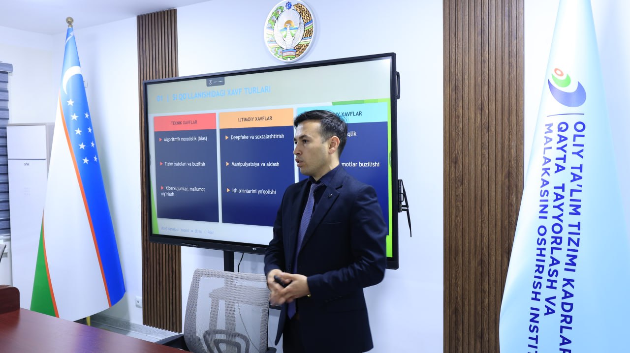 "Sun’iy intellektni yaratish, joriy qilish va foydalanish bo‘yicha etika qoidalari" mavzusida seminar bo‘lib o‘tdi