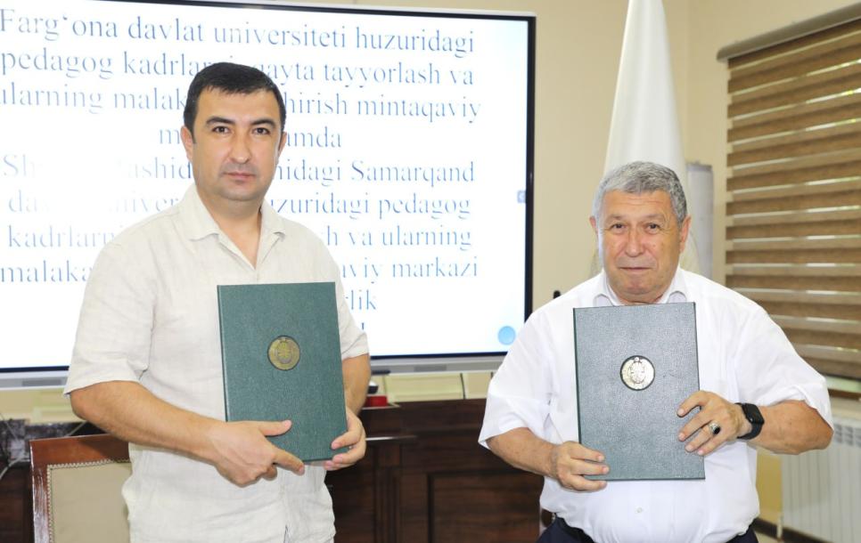 Samarqand davlat universiteti huzuridagi mintaqaviy markaz hamda Farg‘ona davlat universiteti huzuridagi mintaqaviy markaz o‘rtasida hamkorlik memorandumi imzolandi